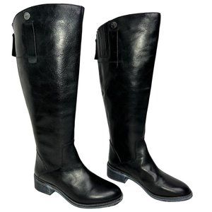 Franco Sarto | Tall Leather Wide Calf Boots w/ Metal Trim Accent | Size 5.5
